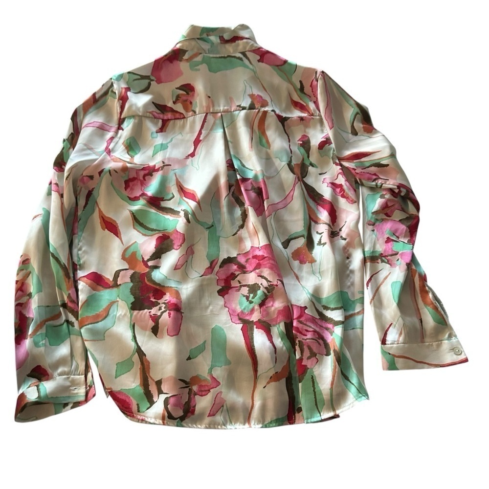 Philosophy Cream and Green Blouse - Picture 2 of 6